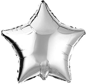 18 Silver Star Shaped Foil Balloons Mylar Helium Balloons for Birthday Party Wedding Baby Shower Decorations, Pack of 20