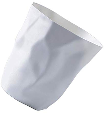 freneci Poubelle Corbeille à Papiers en Plastique Bureau Chambre Irrégulière Wastebasket Office Décoration Bureau Moderne - Large 9L - Blanc Large, Autres