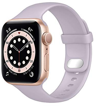 Lobnhot Kompatibel für Apple Watch Armband 41mm 38mm 40mm,Weiches Sport Silikon Ersatzarmband Kompatibel mit iWatch Series 10 9 8 7 6 5 4 3 2 1 SE für Damen Herren, Lavendel