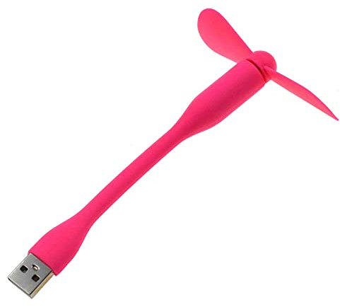 Mini ventilador USB, mini ventilador flexible silencioso, mini ventilador portátil USB, ventilador de viaje silencioso (rojo rosa)