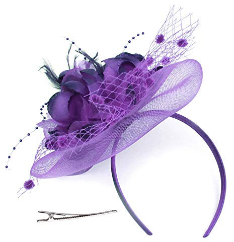 Fascinator Damen Hut Haarschmuck Blume Bankett Mesh Hut Feder Haarklammer Karneval Brautschleier Elegant Haarspangen Vintage Haarclip Hochzeit Haarreif Cocktail Party Kopfschmuck Tea Fasching Partyhut