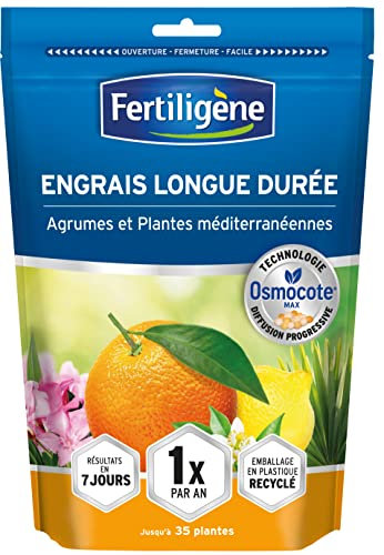 FERTILIGENE OSAGRUN - Engrais Granulés Longue Durée Osmocote Max Agrumes et Plantes Méditerranéennes 700 g - Pratique, 1 seule application par an - Résultats dès 1 semaine - 700 g pour 35 plantes