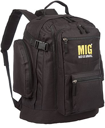 MIG Mens Large Backpack Rucksack Bag - SPORT CAMPING TRAVEL WORK SCHOOL HIKING (Black)