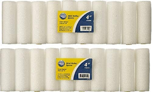 SDMAX Mini Paint Rollers Set Foam, Smooth Finish with Emulsion, Gloss, Satin, Varnish, Woodstain on Interior Walls, Ceilings, Wood, (Pack of 20)
