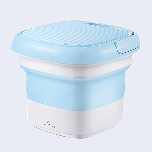 PanHuiWen Folding Portable Washing Machine Motor Compact Low Noise Washer for Flats Home Small Kitchen,Blue