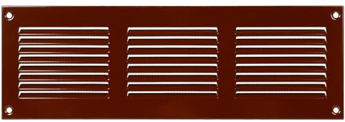 Vent Systems 30 x 10 cm – Paquete de 2 cubiertas para rejilla de ventilación – Marrón – Rejilla de retorno de aire de metal con pantalla de protección integrada contra plagas