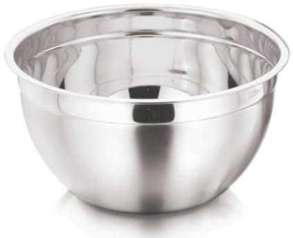 Tredoni Bol Mélangeur Profond Professionnel en Acier Inoxydable de 26cm, Bol de Cuisson/Pâtisserie Multi-Usages en Inox Antirouille (26 cm // 4,7 litres)