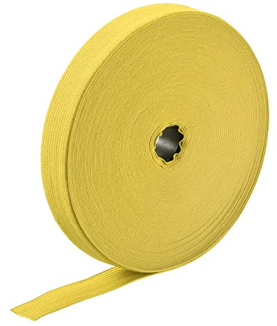sourcing map Élastiques Bandes pour Couture 1 10 Yards Jaune Tricot Élastique Bobine Haute Élasticité pour Perruques, Ceinture, Pantalon