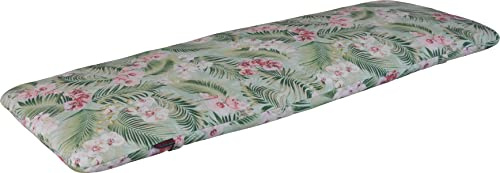 ANGERER Freizeitmöbel GmbH Auflage für Gartenmöbel - Bankauflage 180 cm (Grün-Rosa geblümt)