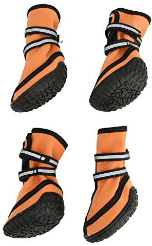 CHICIRIS Hundeschuhe, Atmungsaktive Hundeschuhe, Pfotenpolster, Verschleißfest, Wasserdicht, für Mittelgroße Hunde, für Rucksackreisen Beim Laufen auf Dem Feld (XXL)
