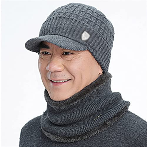 Wintermütze Beanies Hüte Wintermützen for Männer Frauen Wollschal Mützen Balaclava Bonnet Strickmütze (Color : A, Size : One Size)
