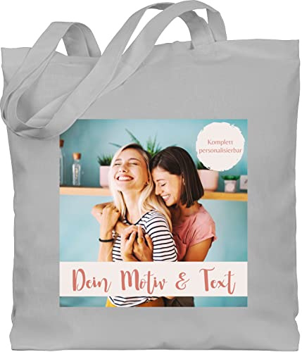 Geschenk mit Namen personalisiert by Shirtracer - Baumwolltasche - eigenem - Eigenes Foto I Eigenes Bild