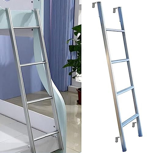 Escalera Cama Litera Recambio Escalera Para Litera, Estilo Industrial Muy Resistente Escalera Recta Loft, Hierro RV Escaleras De Escalada Con Ganchos Para Dorm Cabin Travel Trailer ( Color : Silver ,