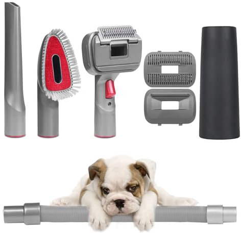 Hundebürste Katzenbürste kompatibel mit Dyson V7 V8 V10 V11 V15, Selbstreinigung Haustier Bürsten für Langhaar und Kurzhaar, Pflegeset für Haustiere für Katzen Hunde Haarausfall, Fellpflege, Massage