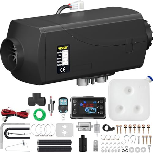 VEVOR Standheizung Diesel 5KW, 12V Diesel Lufterhitzer, 10 L Diesel Luftheizung, -40 ℃ - + 20 ℃ Arbeitstemperatur Air Diesel Heizung, Air Heater Heizung aus Aluminium für Wohnmobilanhänger Boote