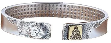 PAURO Homme Femme Acier Inoxydable Bracelet Manchette Millésime en Forme de Signe du Zodiaque de Style Chinois Singe
