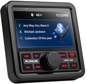 Marine Stereo Audio Systems car 4-inch Display Screen, Built-in Amplifier, Bluetooth, Digital Media MP3 Player, USB Port, AM/FM Radio