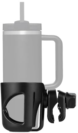 Digital Nc Stroll-n-Sip Black Cup Holder for Stanley Quencher (30 & 40 Oz) & IceFlow (20 & 30 Oz) Strollers