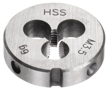 QUARKZMAN Runde Schneideisen, Metrisches M3,5 x 0,6 Gewinde (Rechtsgewinde), Hochgeschwindigkeitsstahl (HSS) Schneideisen Reparaturwerkzeug