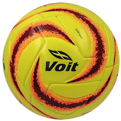 Voit Tempest Movement MX 2024 Clausura Offizieller Spielball Fußball – FIFA Quality Pro, einzigartiges Design für ultimative Leistung (Liga MX Größe 5, Gelb/Feuer), 83838