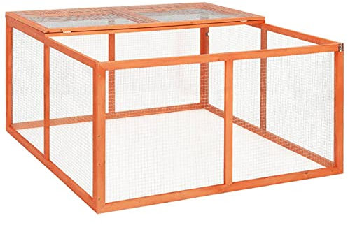 Chaduof Kaninchenstall, Hasenstall, Hasenkäfig, Kaninchenställe,Tierhaus, Kleintierstall, Kaninchenhaus, Haustierstall, Kaninchen Häuser, 124x120x60 cm Massivholz Tanne