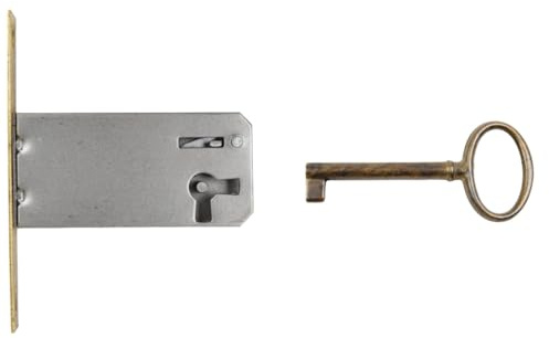 Holzando Möbelschloss Einsteckschloss mit Schlüssel 02.4014-3012 Rechts - Dornmaß 60mm - Halmlänge 45mm