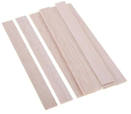 Lot de 10 chevilles plates rectangulaires en bois de balsa naturel pour modélisme, bricolage, maison, fête de mariage, 180 mm