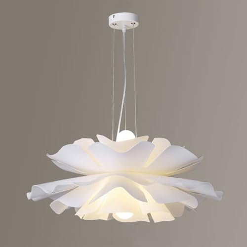 ENTHERONIC Fiori Lampade a sospensione Bianco Moderno Acrilico Lampada a sospensione E27 Minimalista Altezza regolabile Lampada a sospensione Lampadario decorativo per interni per isola cucina Bar