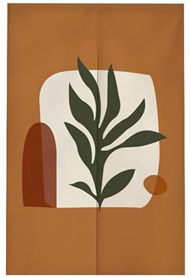 Türvorhang Braun Beige Grün Türvorhang Insektenschutz Polyester Raumteiler Vorhang mit Teleskopstange Vorhang Kurz Küchenvorhang Fliegenvorhang Terrassentür Waschbar Tür Vorhang 85x180cm
