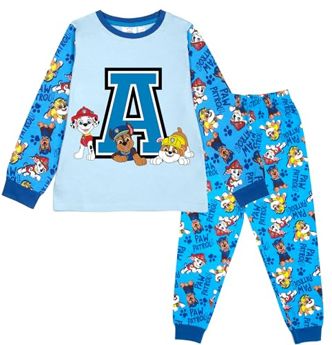 Paw Patrol Personalised Initial Pyjama for Girls Long Sleeve Winter PJ Soft and Comfortable Gift for girls PJ Set