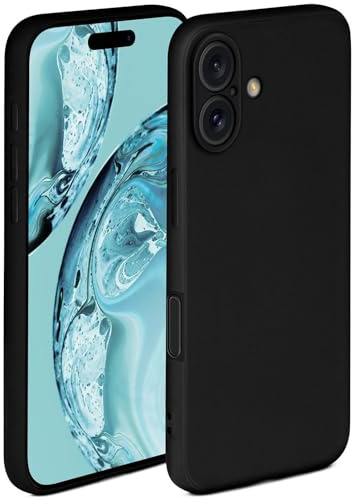 ONEFLOW Soft Case für iPhone 16 Hülle aus Silikon mit Kameraschutz, Silikonhülle mit erhöhtem Schutz fürs Display, Backcover Schutzhülle, weiche Handyhülle, Schwarz