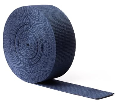 Realm Heavy Duty Polypropylene Webbing Strap Tape for Backpacks, Rucksack, Luggage/Cargo Strapping, Luggage, 1 Metre, 3 Metre (Navy, 25mm - 3 Metre)