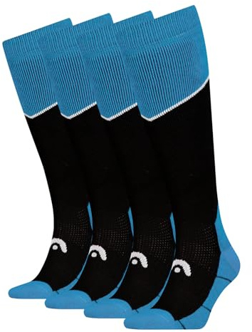 HEAD Herren Damen Unisex Skisocken Skistrümpfe Ski Beginner Kneehigh Socks 2 Paar, Farbe:Blau, Artikel:-003 blue/black, Größe:39-42