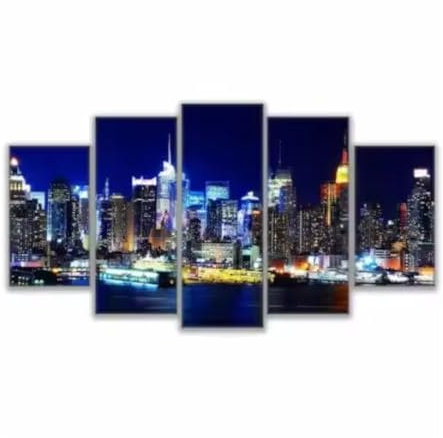 Leinwanddruck mit Skyline von New York Wandkunst HD-Druck Heimdekoration Raumdekoration Gemälde 5-teilig 30 x 40 30 x 60 30 x 80 cm ungerahmt