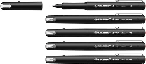 STABILO - Premium-Fineliner - dr!ver | fein, 5er Pack, rot