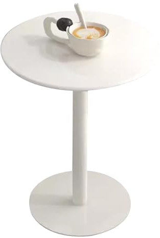 MEILISHAOMEI Moderner runder Esstisch, Stehtisch, 18,9 Zoll/23,6 Zoll, Thekentisch, Barhöhe, Säulentisch, Kleiner Beistelltisch, Gartenmöbeltisch mit Metallfuß – einfache Montage (Größe: 40 x 50 cm)