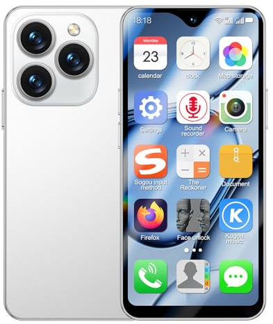 Mini smartphone 4G sbloccato 4,3 pollici Android Dual SIM Dual Camera 2750 mAh riconoscimento facciale Bluetooth WiFi portatile per studenti (bianco)