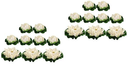 Generisch 2 Sätze Seerose Kunstpflanze Kunstplflanze Sonnenbrecher Wohnraumdeko Waterplants Gefälschte Pflanzen Künstliche Pflanzen Lotus-Ornament Heimwerk Eva Weiß 9 Stück * 2