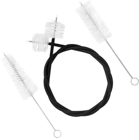 VINTORKY Trompetenreinigungsset 3 Stück und Bürste aus Metall und Borsten Ventilbürste mit Seilbürste für Gründliche Pflege und Ergonomisches Design