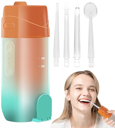 Filacqua Interdentale Idropulsore Dentale Ricaricabile Senza Fili 240ml | 5 Modalità Pulizia Profonda per Uso Quotidiano Viaggi Casa Campeggio Post Pasto Bambini