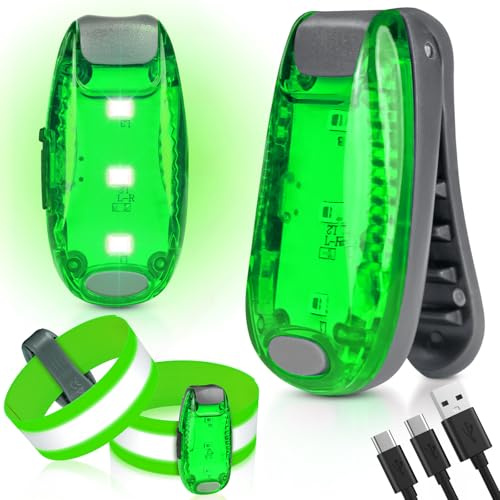 Coorattyes Lumière de sécurité, clignotant de sécurité LED, pendentif pour chien avec clip – Lumière continue et clignotante 3 modes, lumières LED avec sangle de poignet réfléchissante