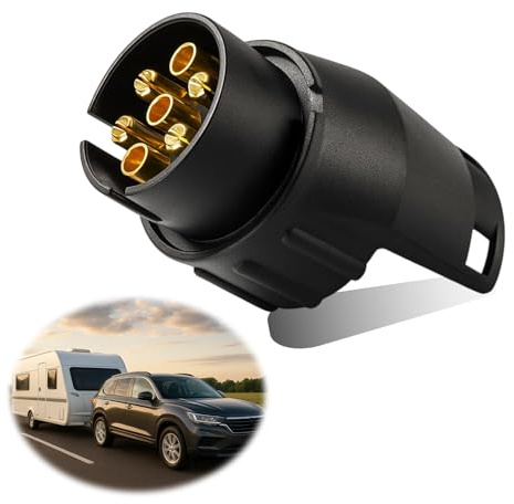 Adattatore 7-13 poli per rimorchi, Adattatore Rimorchio 7 Poli a13 Poli 12v, Adattatore da 7 a 13 poli gancio traino incl per portabici, rimorchio, cavalli