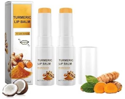Baume à Lèvres Au Curcuma (2 pièces), Baume éclaircissant Pour Lèvres Foncées, Stick De Soin Des Lèvres, Soin Réparateur Au Curcuma Pour Adoucir Et Hydrater