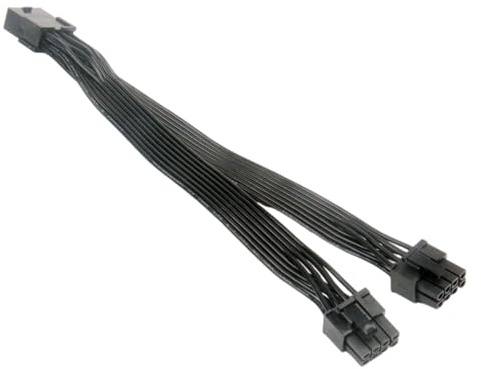 SHOOYIO Cable de alimentación adaptador de 8 pines a dos tarjetas gráficas PCIe (6+2), adaptador PCIExpress, cable de tarjeta gráfica GPU