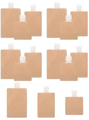 STOBAZA 15 Stück Teiliges Nachfüllbare Quetschbeutel Kraftpapier Lotionspender Wiederverwendbar Auslaufsicher Praktisch für Kosmetik Toilettenartikel