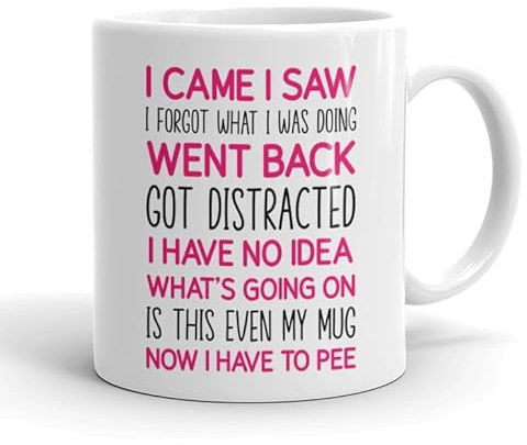 VIROSA Funny Novelty Mug I Came I Saw I Forgot | Joke Xmas Gift for Office, Birthday, Secret Santa, Work Quote | Present for Men & Women | Durable & Microwave Safe