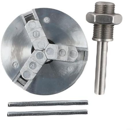 Z011 - Portabrocas manual de metal de aleación de zinc con tres mandíbulas para taladro eléctrico, rosca de 12 x 1 mm, tamaño de 50 mm, con varilla de conexión y llave (B)