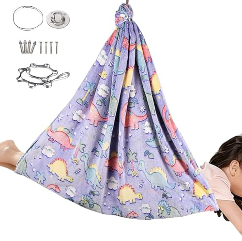 Fyrdyn Kinder Sensorik Schaukel | Verstellbar Flanell Leuchtend | Innen Hängematte Sinnes Sitz | Für er Spiel Beruhigung Entspannung Interaktion Kinderzimmer Und Babyzimmer