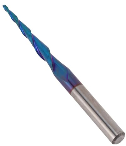 ViaGasaFamido Konischer Kugelfräser, 2 Schneiden, 45° Spiralwinkel, Kobaltlegierung HRC65, 1/4 Zoll Schaft für CNC-Fräsen, Gravieren, Aluminium, Messing, Edelstahl, Holz
