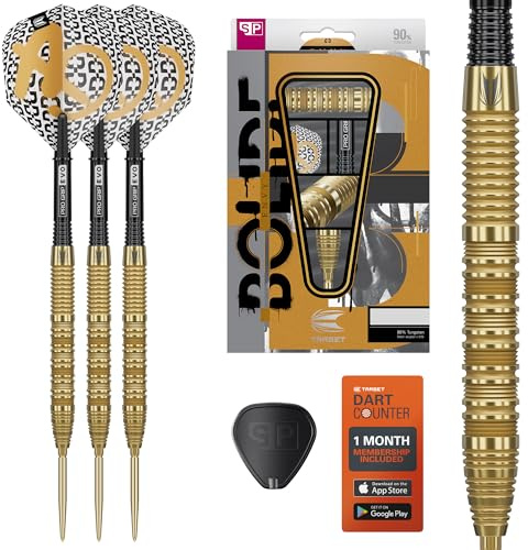 Target Darts Bolide Envy 90% Tungsten Swiss Point Steel Tip Dart Set (Barrel 01/02/03/04/05), 21G/22G/23G/24G/25G/26G | Nr. 6 Flights & Pro Grip EVO-Schaft, Gold Swiss Points & SP-Werkzeug